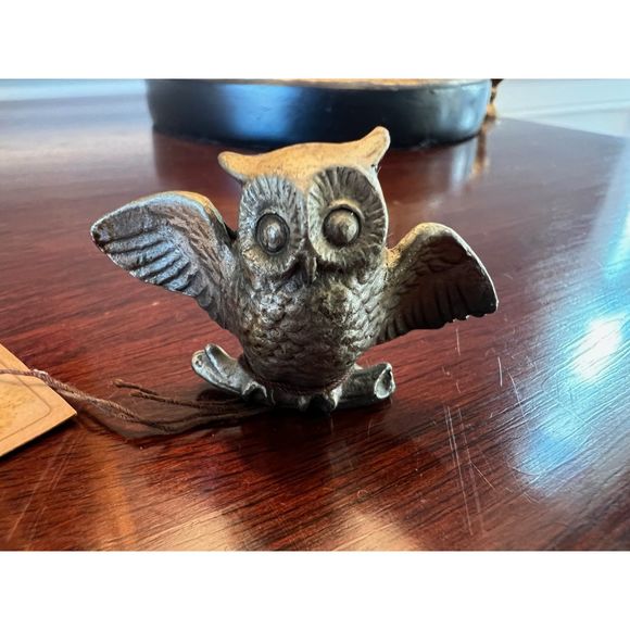 Vintage Pewtie Playmates Pewter Owl George Good Original Tag Hoot Owl - Picture 2 of 6
